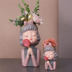 девочка с конфетой кашпо для суккулентов