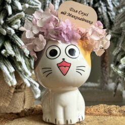 кашпо з букетом та топером