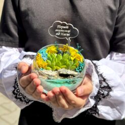 Флораріум із сукулентами та топером Хмаринка